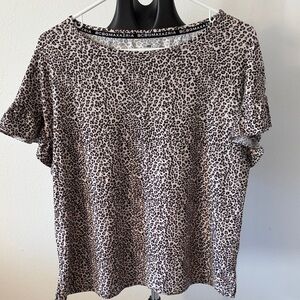 BCBGMaxAzria Animal Print Short Sleeve Top